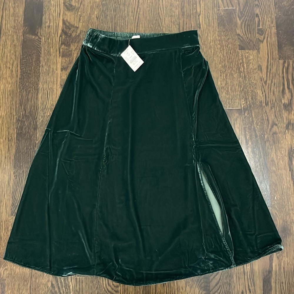 J. Crew Green Velvet Skirt Small Petite - Picture 6 of 9
